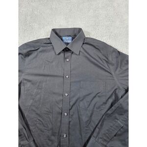 Stafford Mens Black Long Sleeve Dress Shirt Collared Button‎ Up Pocket